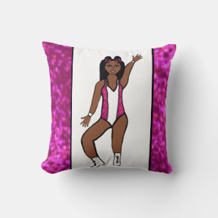 Personalized Throw Pillow Fushia White Spark
