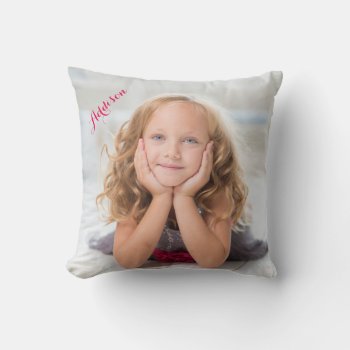 Personalized Throw Pillows Add Photo And Name by online_store at Zazzle