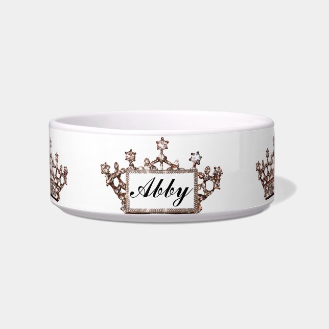 Personalized "Tiara" Pet Bowls (Front)