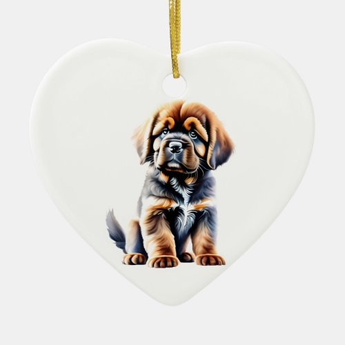 Personalized Tibetan Mastiff Puppy Ceramic Ornament