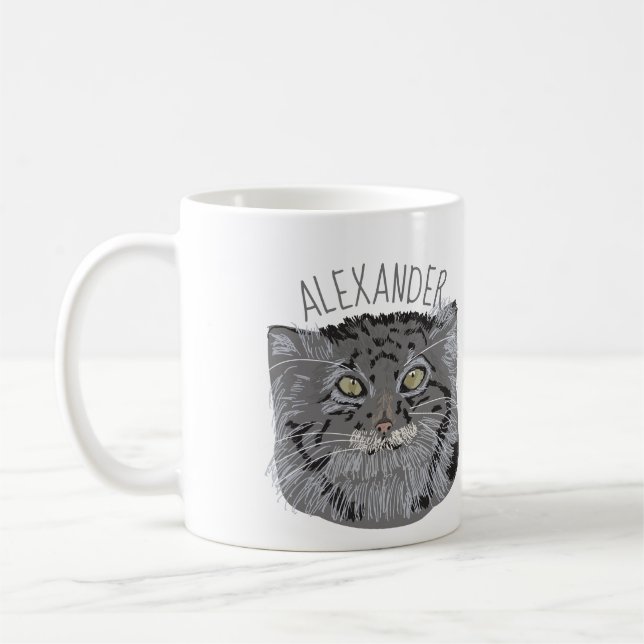 Personalized Tibetan Pallas Cat Coffee Mug (Left)