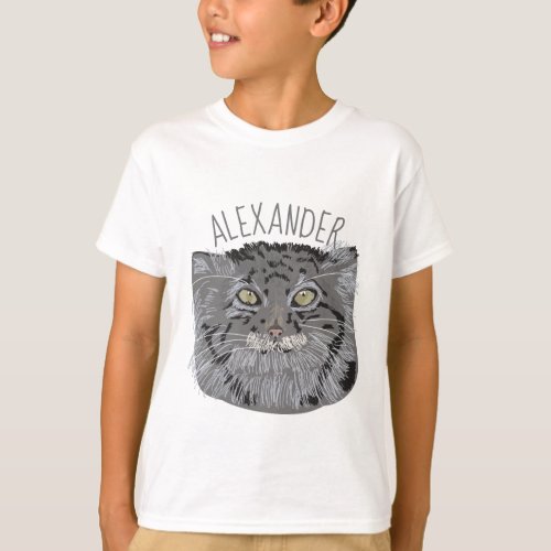 Personalized Tibetan Pallas Cat Graphic T_Shirt