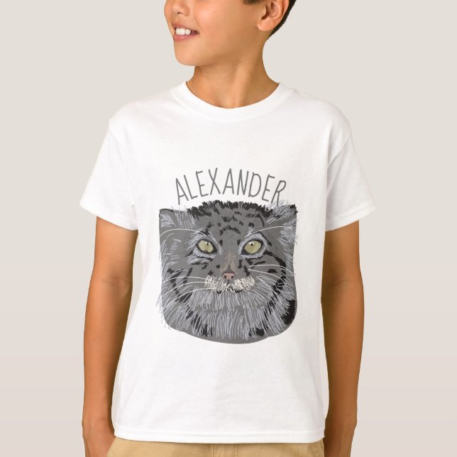 Personalized Tibetan Pallas Cat Graphic T-Shirt (Front)