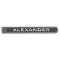 Personalized tie bar clip with modern typography