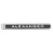 Personalized tie bar clip with modern typography