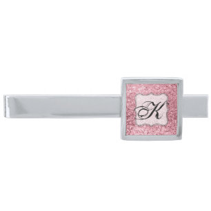 Personalized Tie Bar Rose Gold Glitter