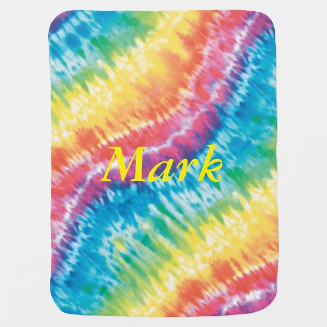 Personalized Tie Dye Baby Blanket (Front)