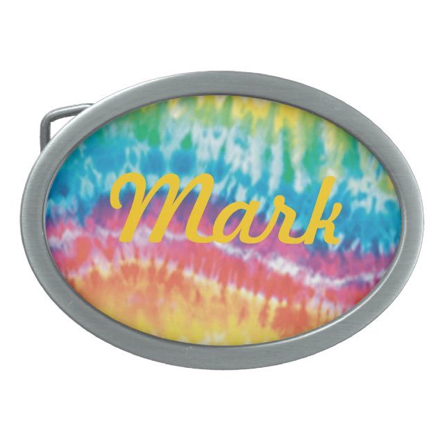 Personalized Tie Dye Belt Buckle (Front)