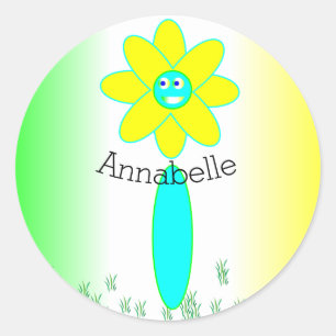 Personalized Tie Dye Daisy Flower Classic Round Sticker