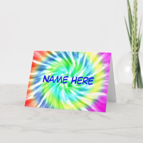 Personalized Tie Dye Greeting Card