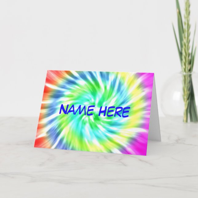 Personalized Tie Dye Greeting Card (Front)