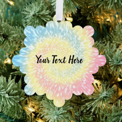 Personalized Tie Dye Hippy Swirl Christmas Ornament Card