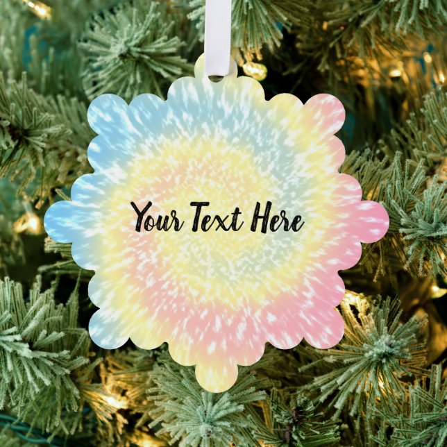 Personalized Tie Dye Hippy Swirl Christmas Ornament Card (Insitu (Tree))