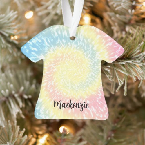 Personalized Tie Dye Hippy Swirl T_Shirt Christmas Ornament