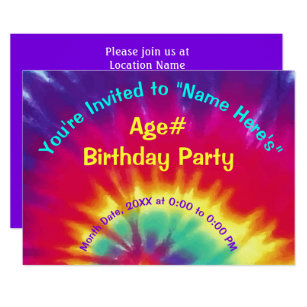 tie dye invitations zazzle