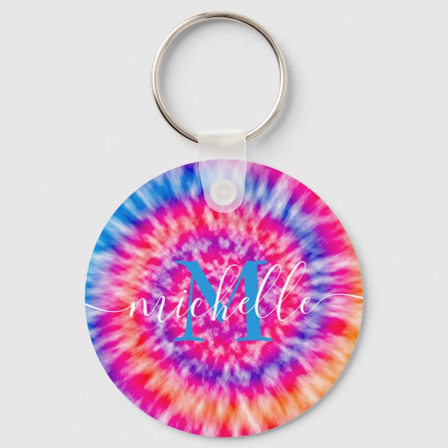 Personalized Tie Dye Keychain (Front)