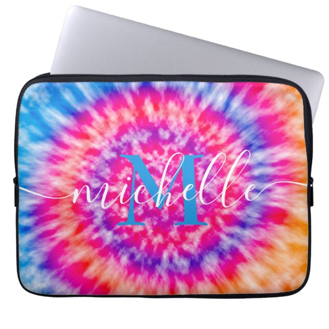 Personalized Tie Dye Laptop Sleeve (Front)