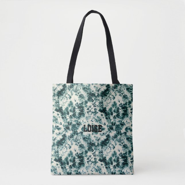 Personalized Tie-Dye Marble Custom Tote Bag (Front)
