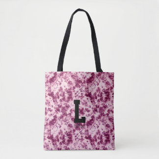 Personalized Tie Dye Monogram Canvas Tote Bag
