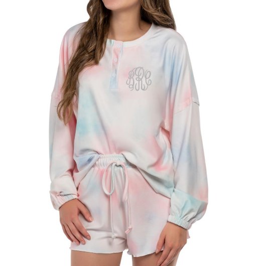 Personalized Tie Dye Pajama Set (Front)