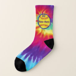 lime green tie dye softball socks