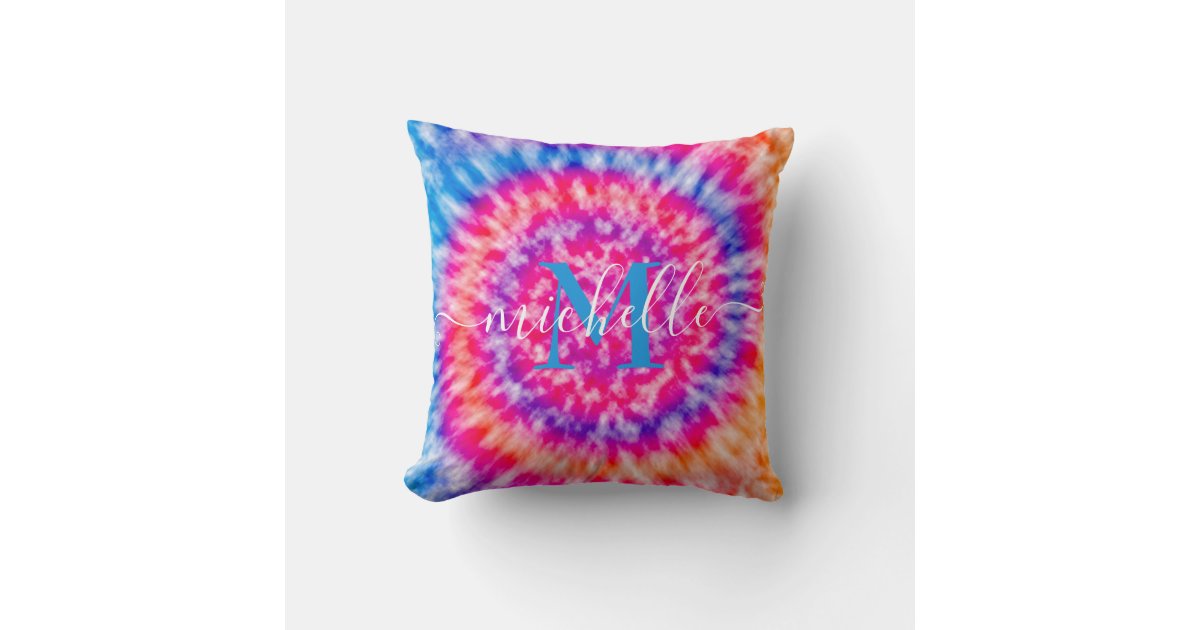 Personalized Tie Dye Throw Pillow Zazzle