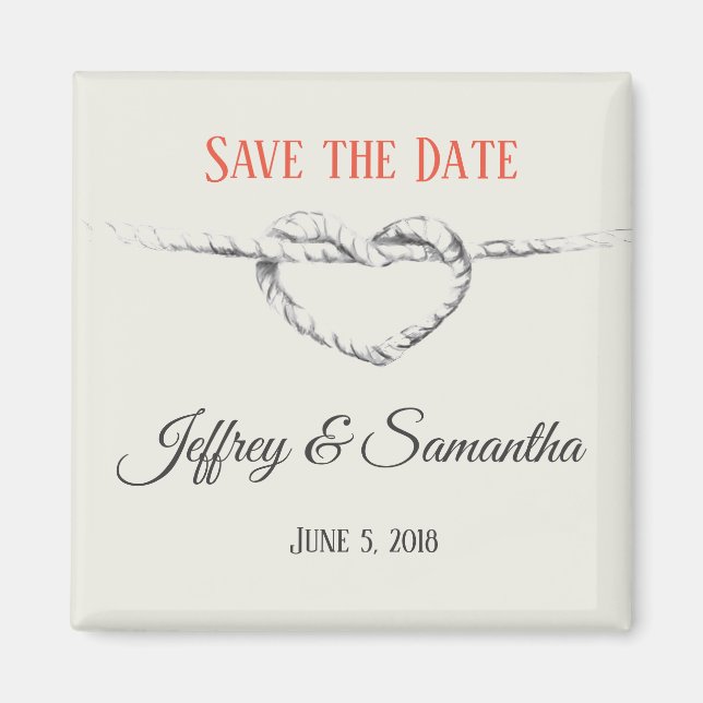 Personalized Tie the Knot / Save the Date magnet (Front)