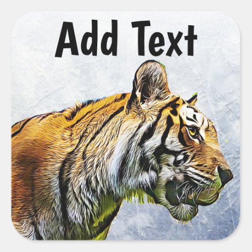 Personalized Tiger Digital Art Stickers