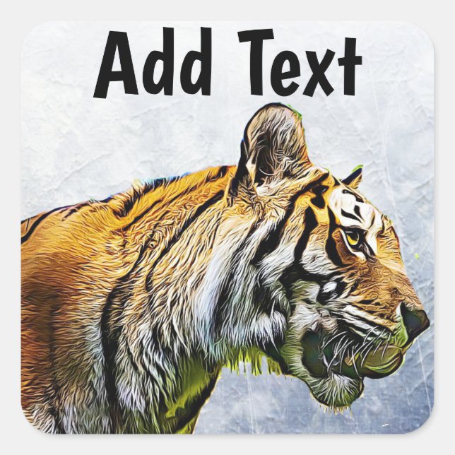 Personalized Tiger Digital Art Stickers (Front)