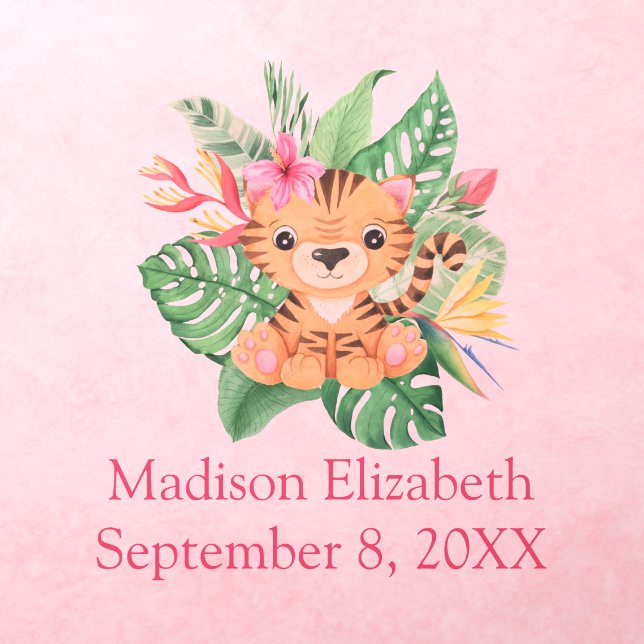 Personalized Tiger Jungle Safari Animal Nursery Wall Decal (Insitu 3)