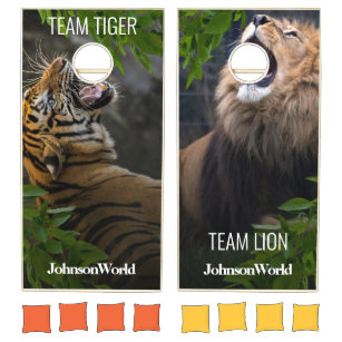 Personalized Tiger Lion Big Cat Cornhole Set