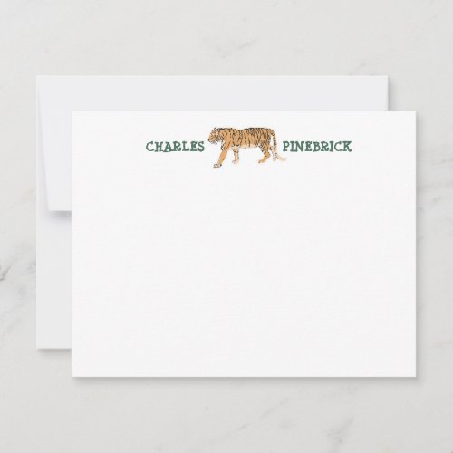 Personalized Tiger Note Card