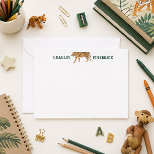 Personalized Tiger Note Card