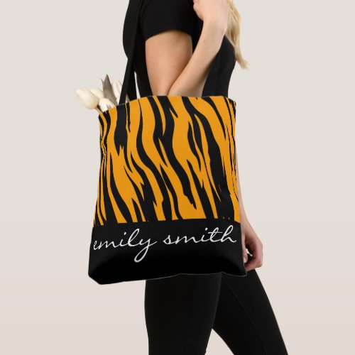 Personalized Tiger Pattern Tote Bag