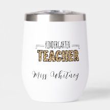 Personalized tiger print kindergarten teacher