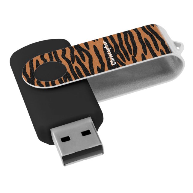 Personalized Tiger Skin Pattern Flash Drive (Angled)