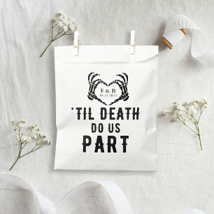 Personalized Til Death Gothic Skeleton Wedding Favor Bag