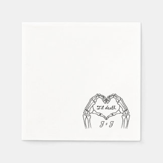 Personalized ’Til Death Wedding Shot Glass Napkins