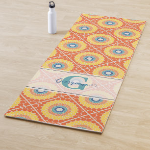 Personalized Tiled Aegean Summer Radiant Mandala Yoga Mat