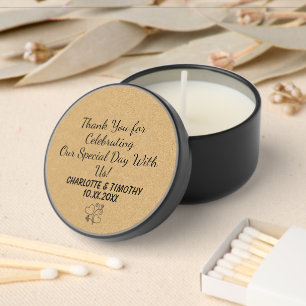 Personalized Tin Candles Wedding Guest Gift Favors