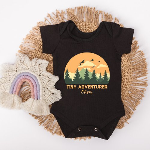 Personalized Tiny Adventurer Baby Bodysuit