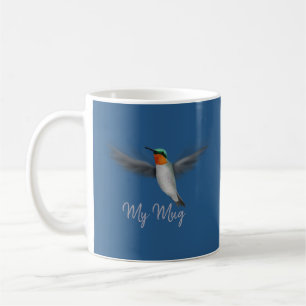 Personalized Tiny Illustrated Hummingbird Coffee Mug