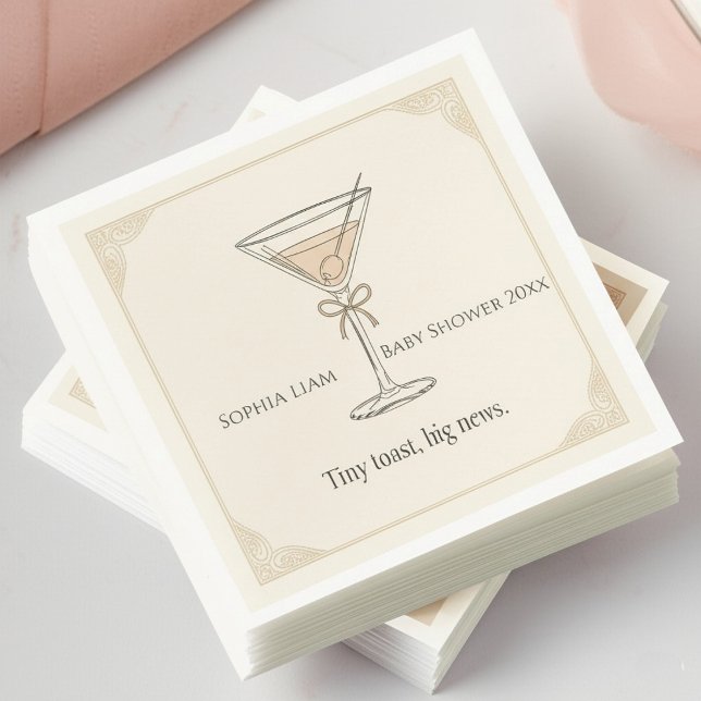 Personalized Tiny Toast Big News Napkins (Creator Uploaded)