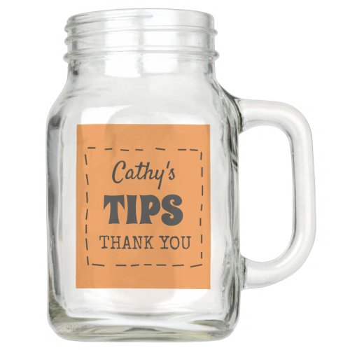 Personalized Tips Orange Name Jar