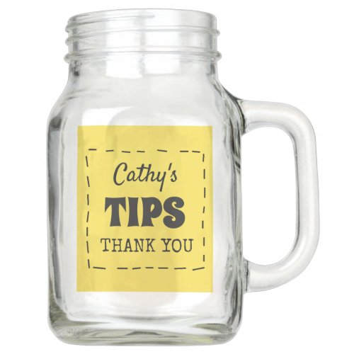 Personalized Tips Yellow Name Jar