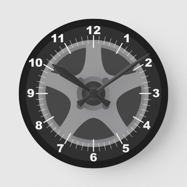 Personalized Tire and Rim Round Clock (Front)