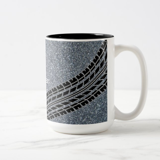 Personalized Tire Treads Gravel Texture Mug (Right)