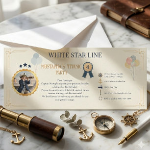 Personalized Titanic Boarding Pass Birthday Invitation