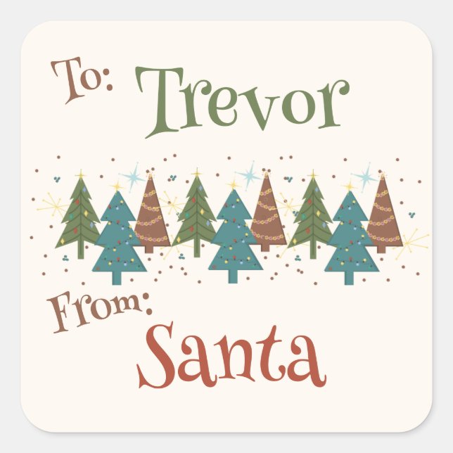 Personalized To and From Santa Sticker (Front)