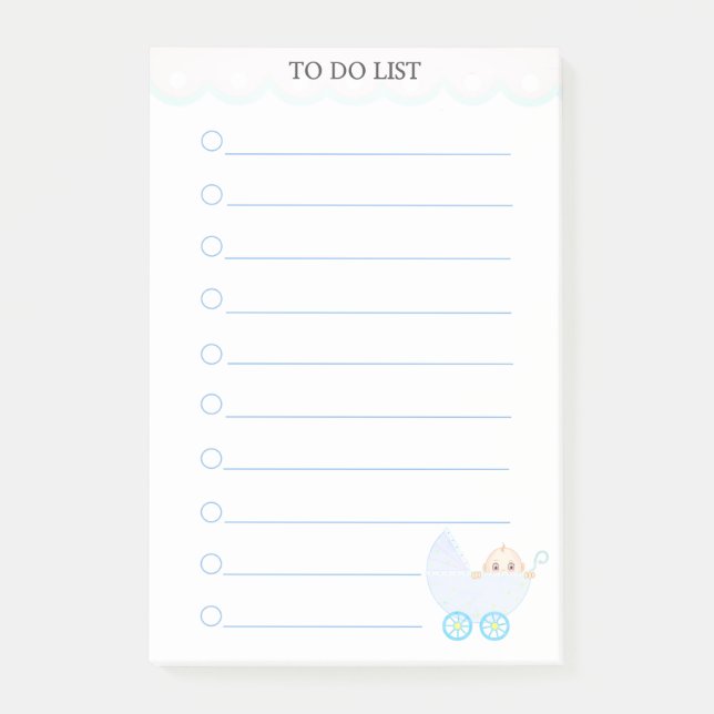 Personalized To Do List & Baby Stroller No Post-it Notes (Front)